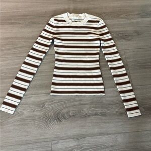 Frame Striped Ribbed Knit Sweater